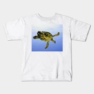 Caribbean Hawksbill Sea Turtle at Play Kids T-Shirt